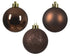 Kerstballen kunststof glans/mat/glitter mix 6cm 5cm 4cm - espresso 30st.