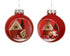 Kerstbal plastic 8cm - rood/wit - ass. (prijs per stuk)