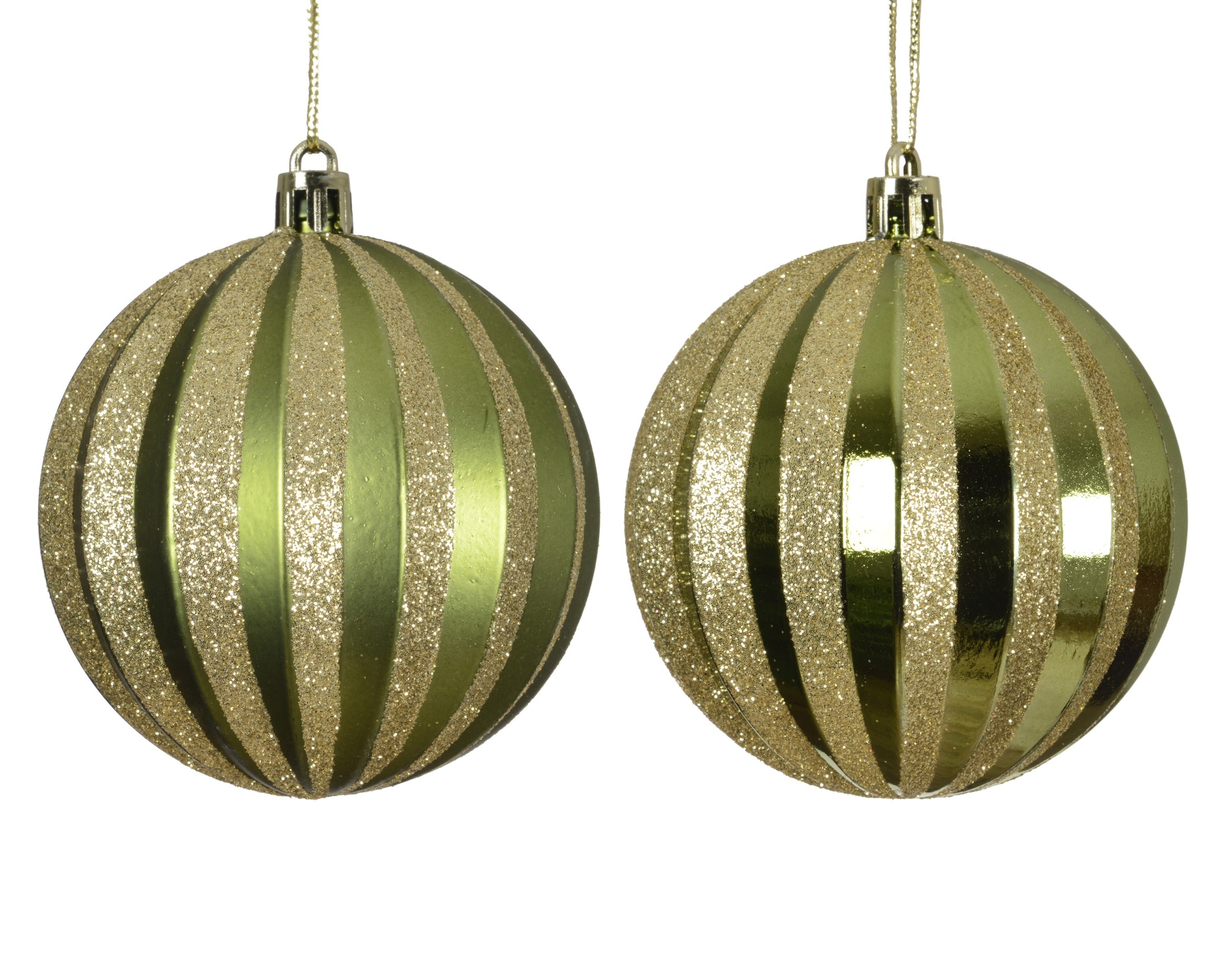 Kerstbal plastic glans/mat 8cm - dennengroen - ass. (prijs per stuk)