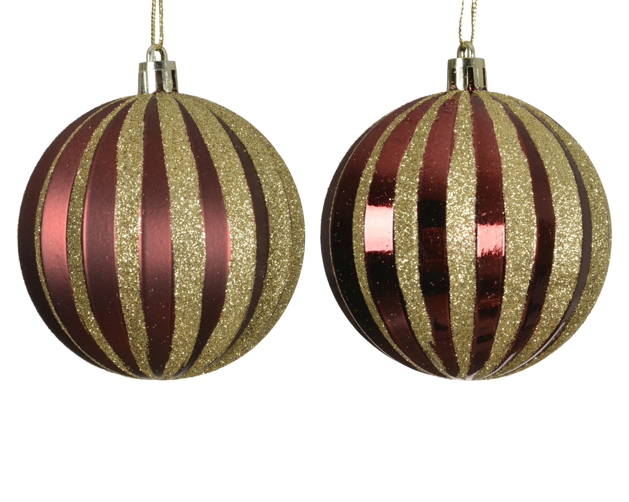 Kerstbal plastic glans/mat 8cm - ossenbloed - ass. (prijs per stuk)