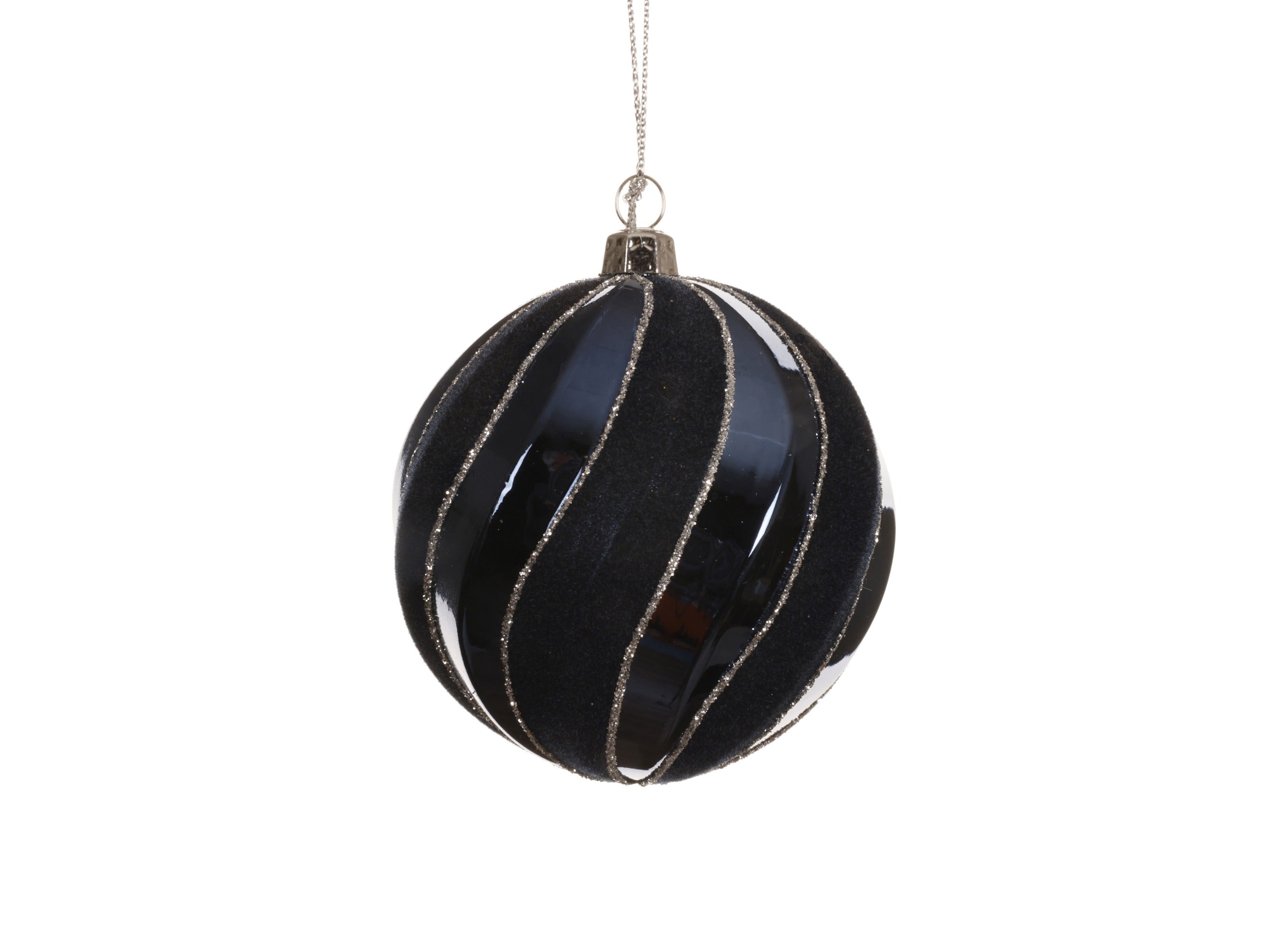 Kerstbal kunststof glans 8cm - nachtblauw