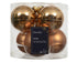 Kerstballen glas glans/mat mix 8cm - brandy 6st.