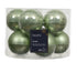 Kerstballen glas emaille/mat mix 6cm - matcha green 10st.