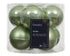 Kerstballen glas emaille/mat mix 7cm - matcha green 8st.