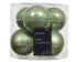 Kerstballen glas emaille/mat mix 8cm - matcha green 6st.