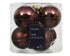 Kerstballen glas glans/mat mix 8cm - maroon 6st.