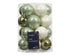 Kerstballen glas emaille/glans mix 6cm - groen 20st.