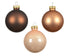 Kerstballen glas glans/mat mix 6cm - bruin 20st.