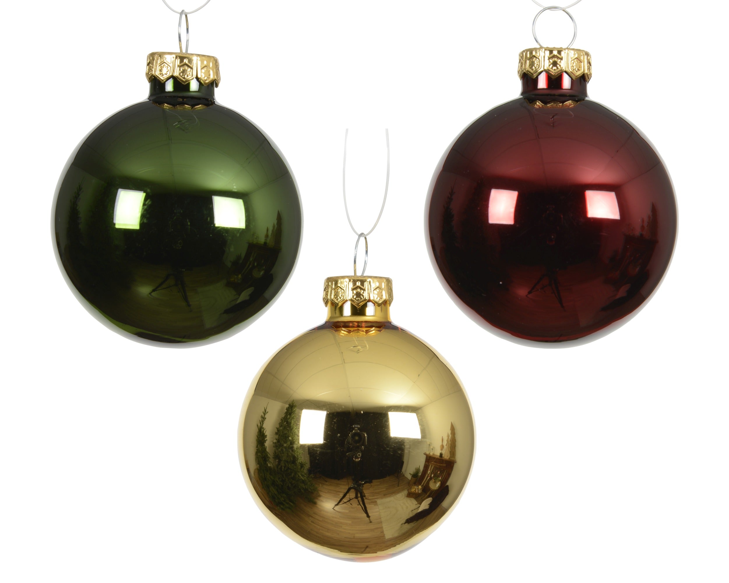 Kerstballen glas glans mix 6cm - multi 20st.