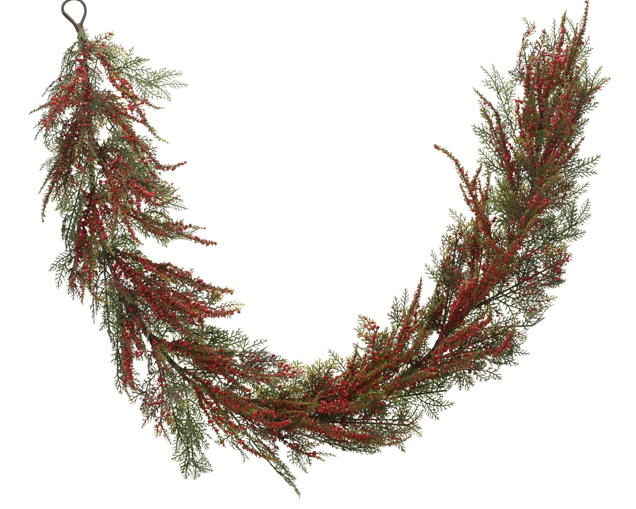 Kerstslinger lushy berry binnen 180cm - groen/rood
