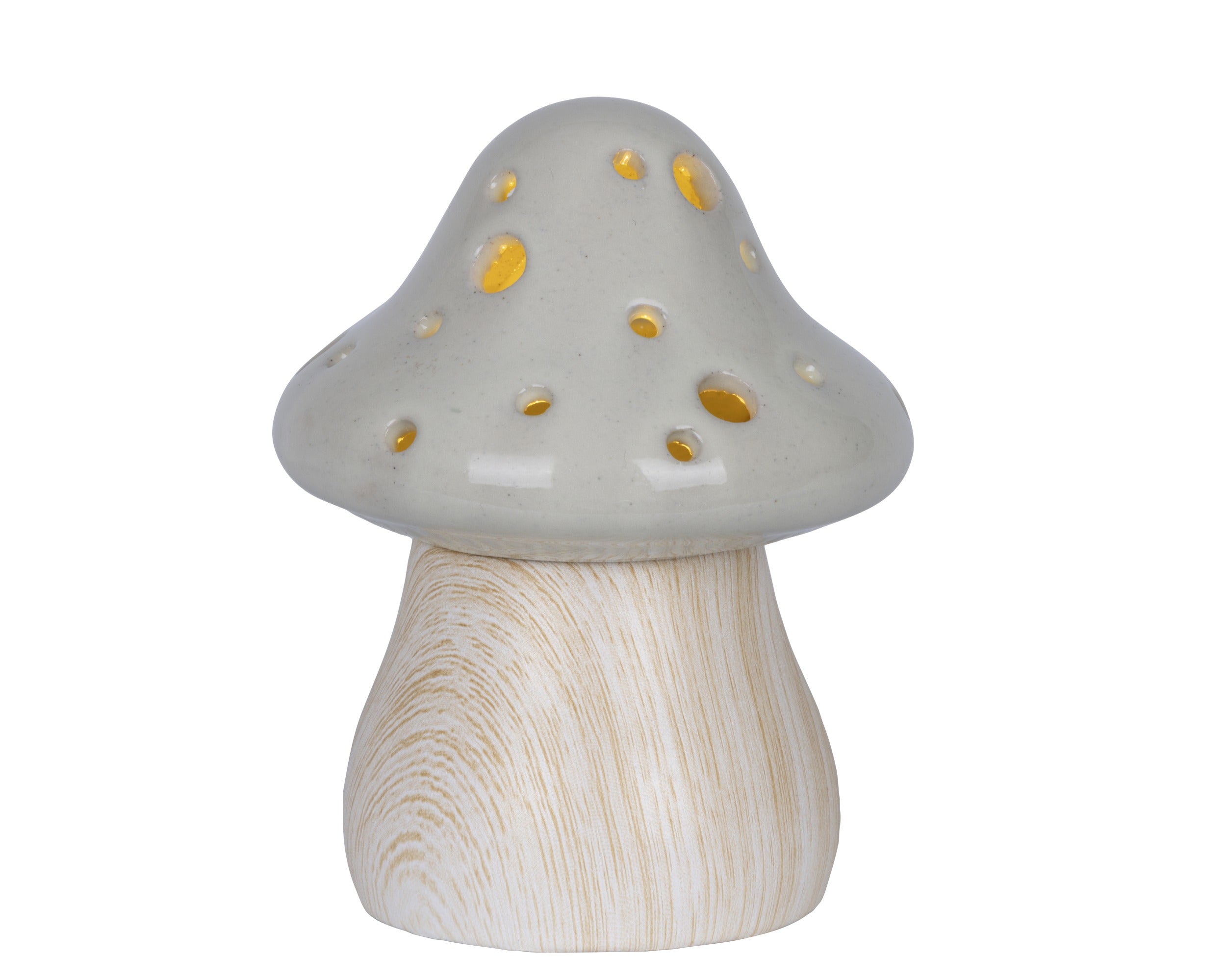 Lumineo LED paddenstoel porselein binnen 9.4x11.8cm - wit - warm wit