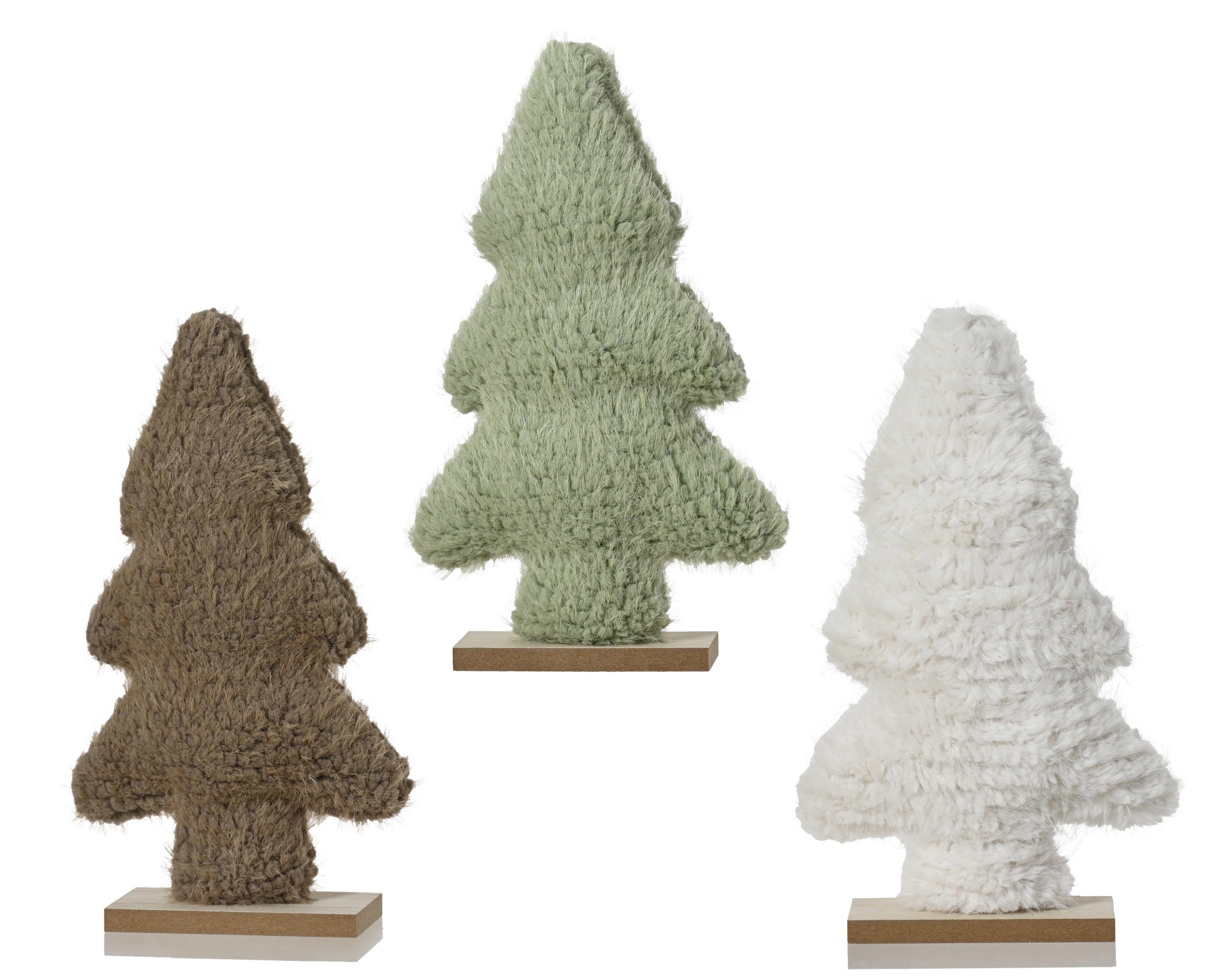 Kerstdeco boom polyester 5x14x23cm - ass. (prijs per stuk)