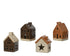 Kerstdeco huis porselein 7.3x11cm - bruin - ass. (prijs per stuk)