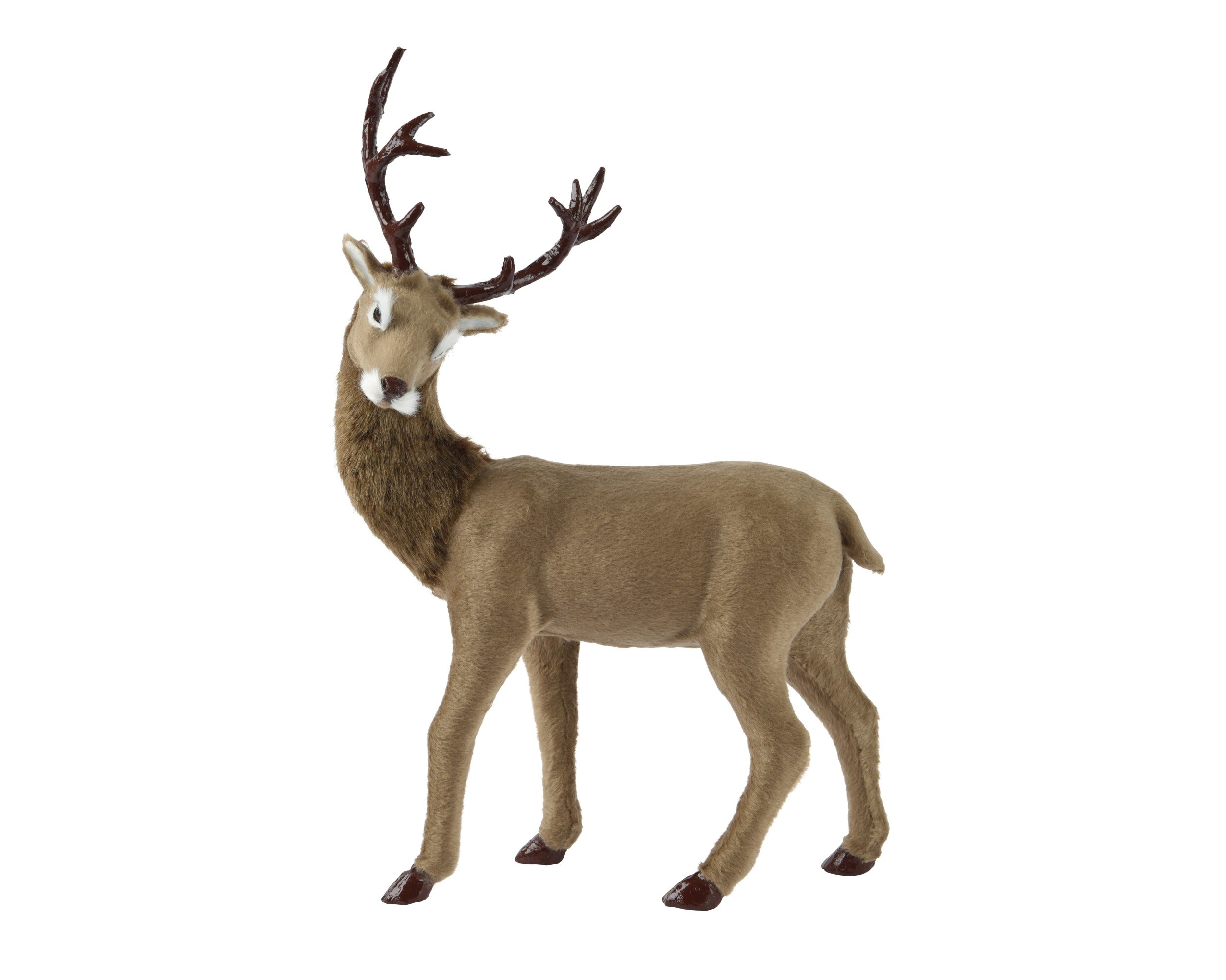 Kerstdeco hert plastic 11x21x31cm - bruin
