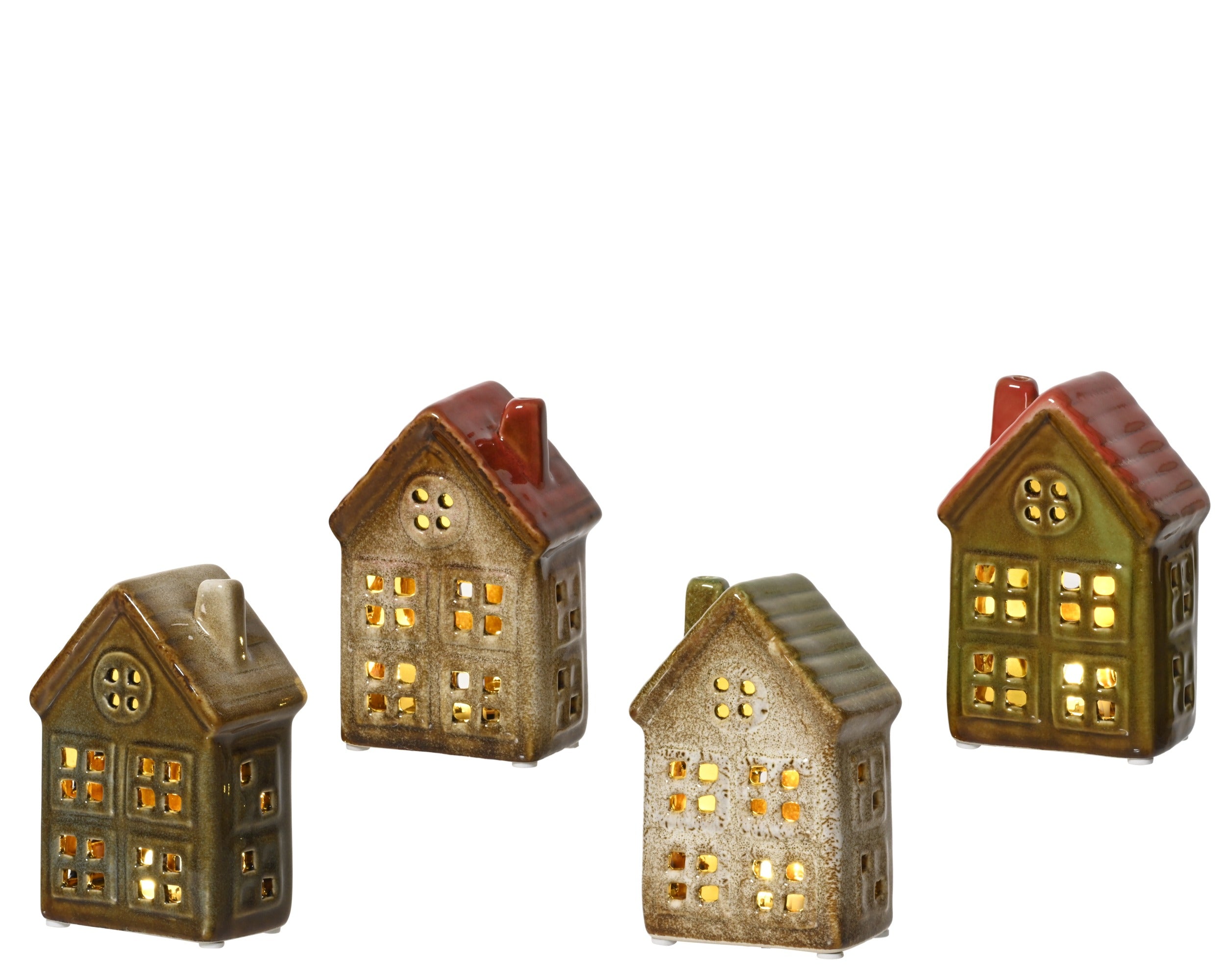 Lumineo LED huis keramiek 7x4.5x11.5cm - ass. (prijs per stuk)