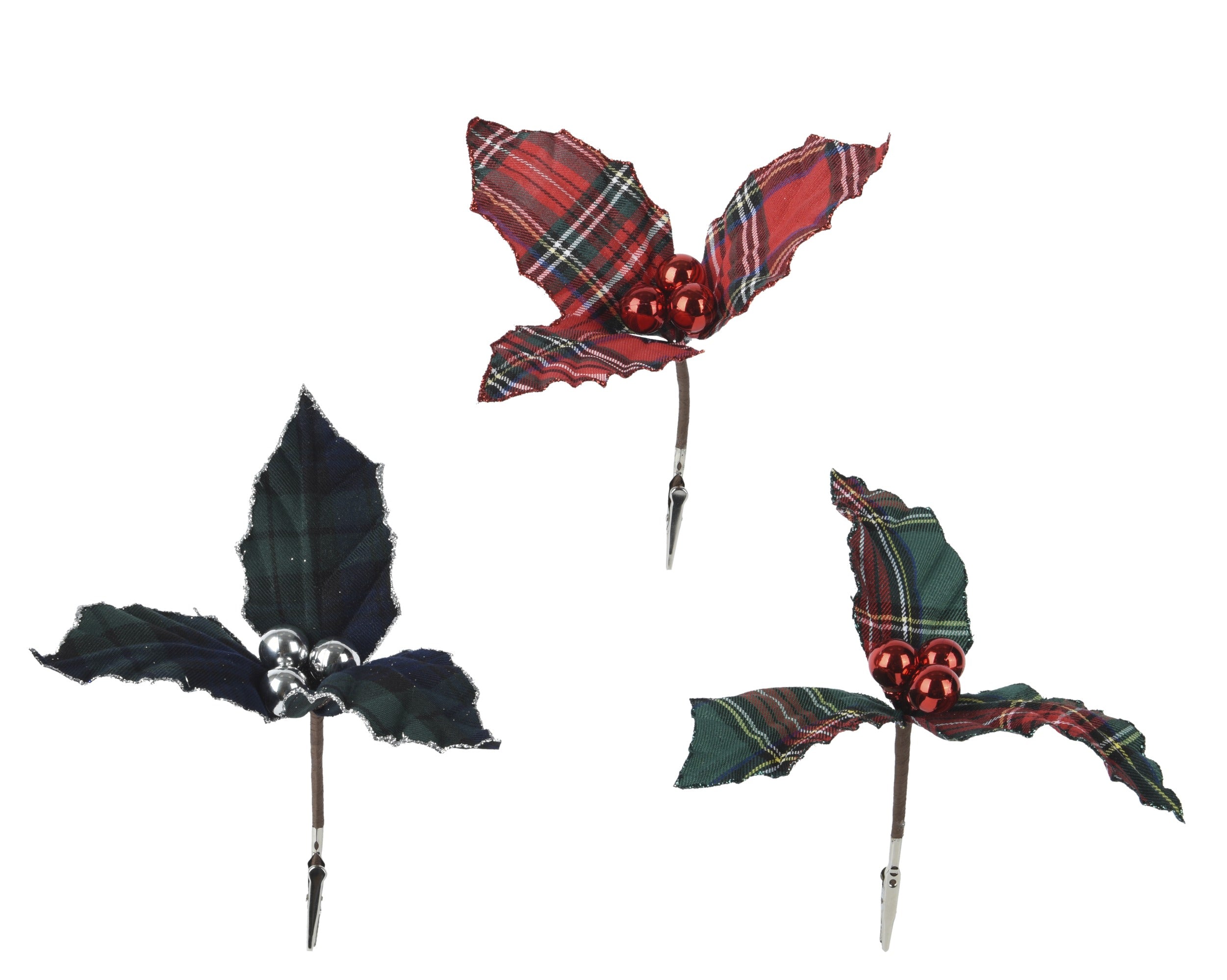 Kerst hulst fluweel - ass. (prijs per stuk)