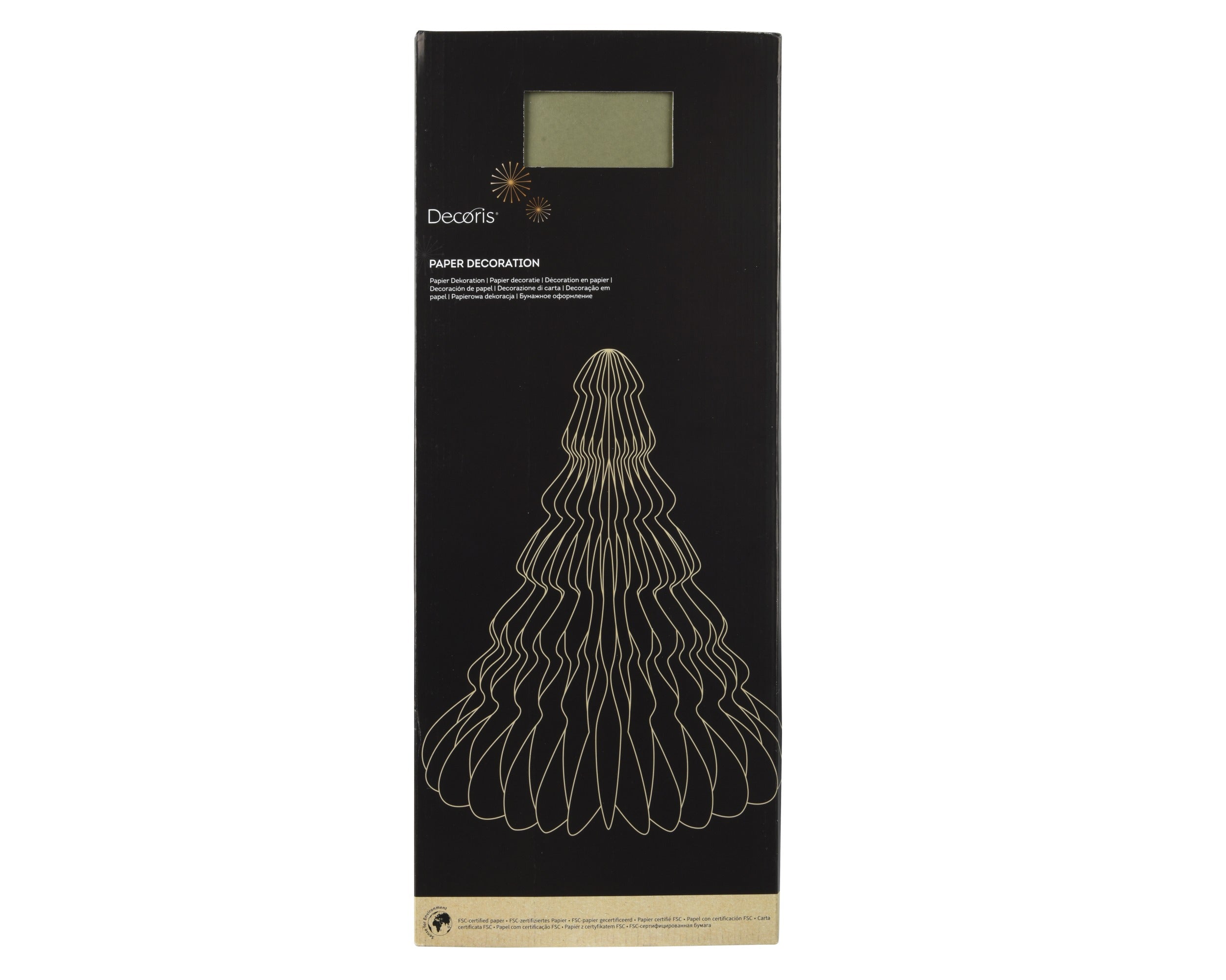 Kerstdeco boom papier 48x60cm - groen