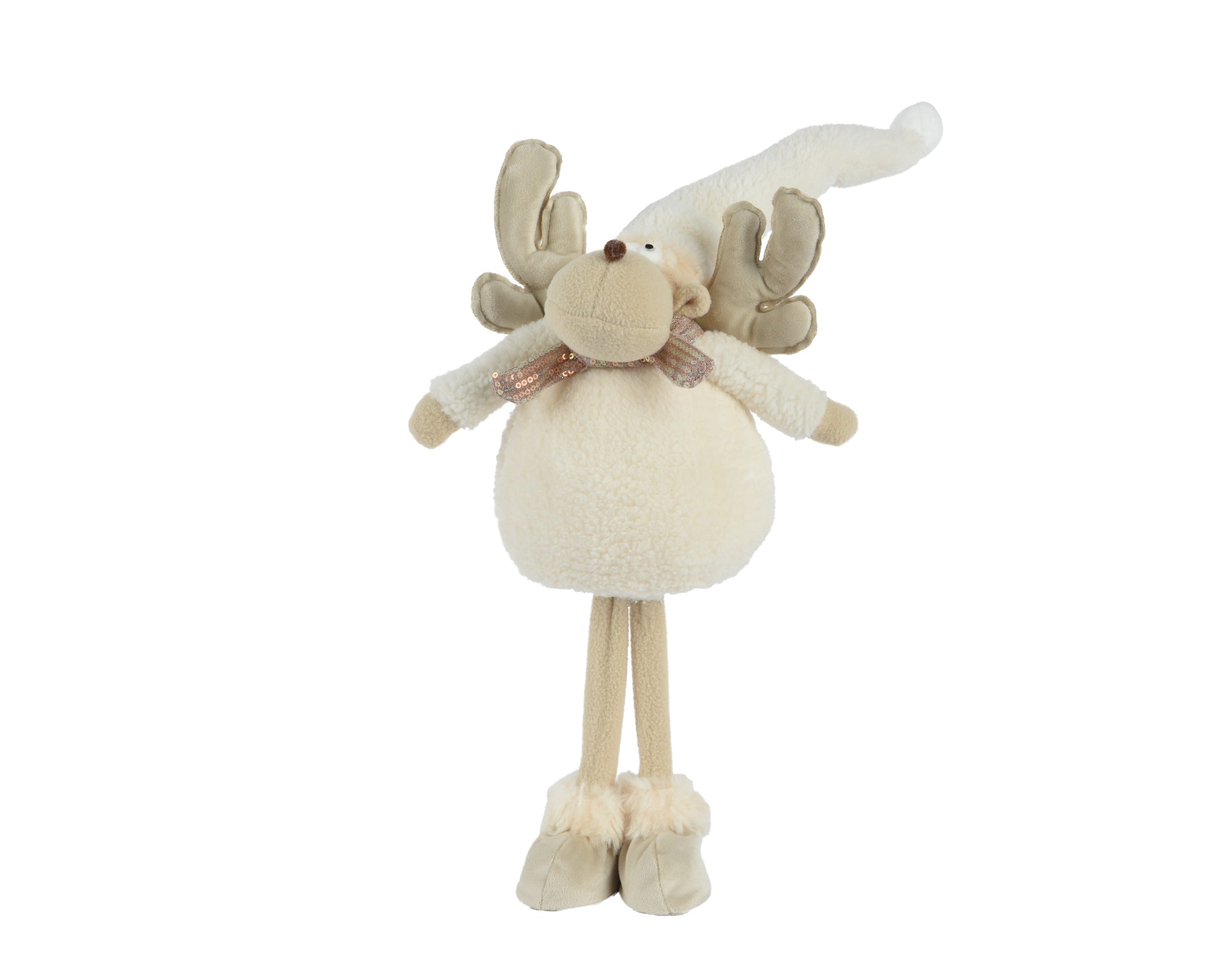 Kerstdeco hert staand 53cm - wit