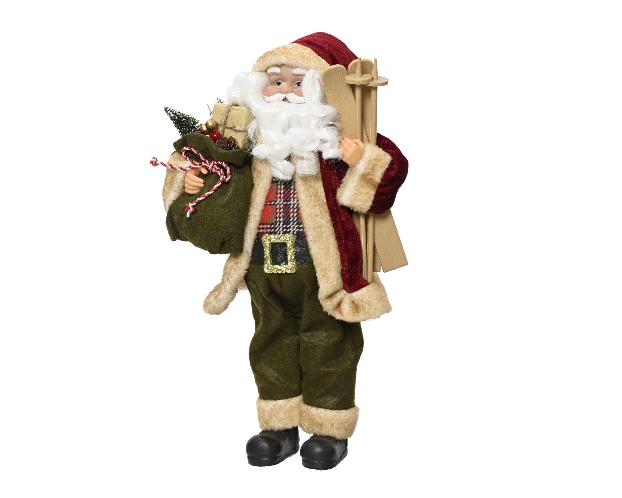 Kerstman polyester 17x30x45cm - multi