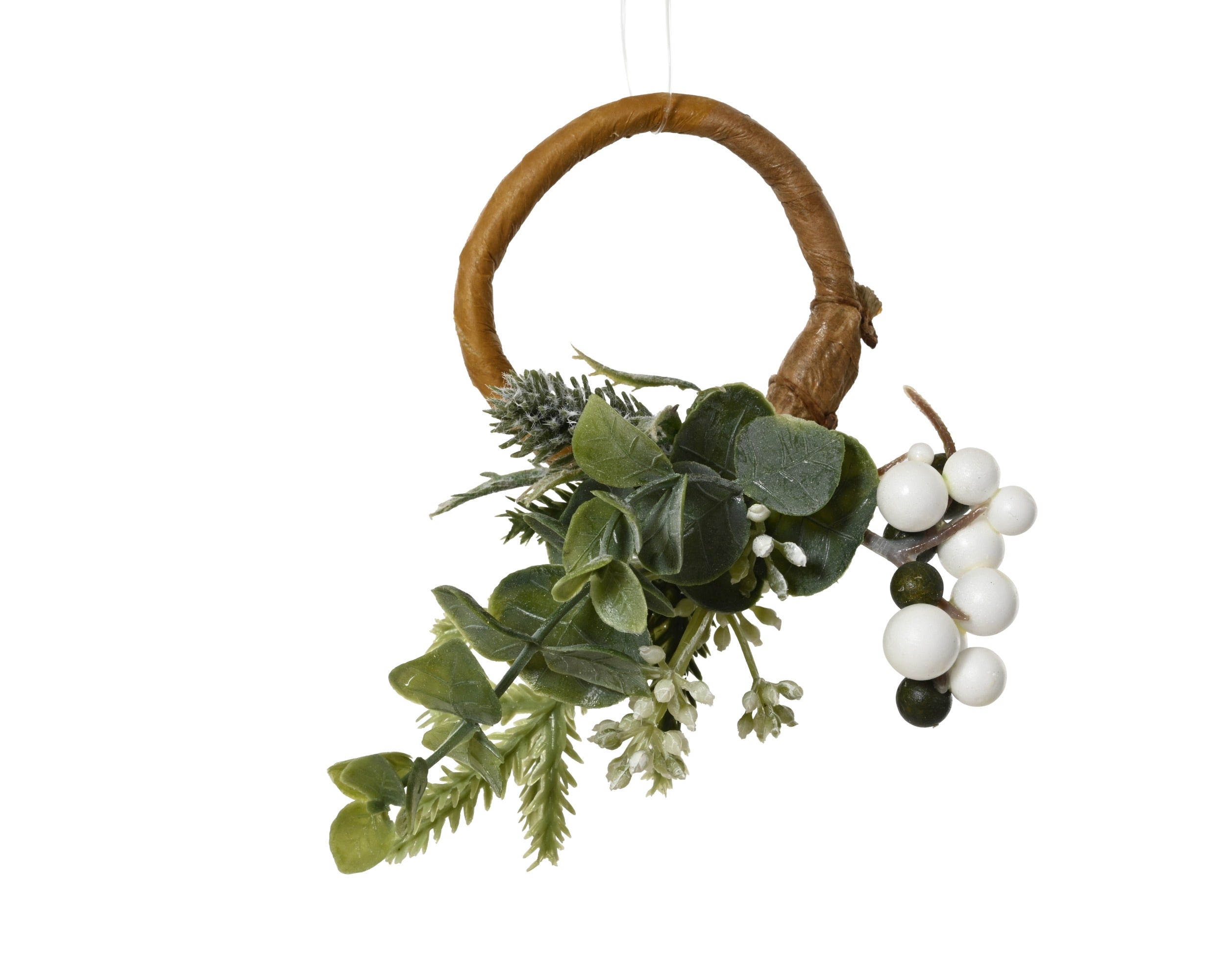 Kerst servetring distel - groen/wit