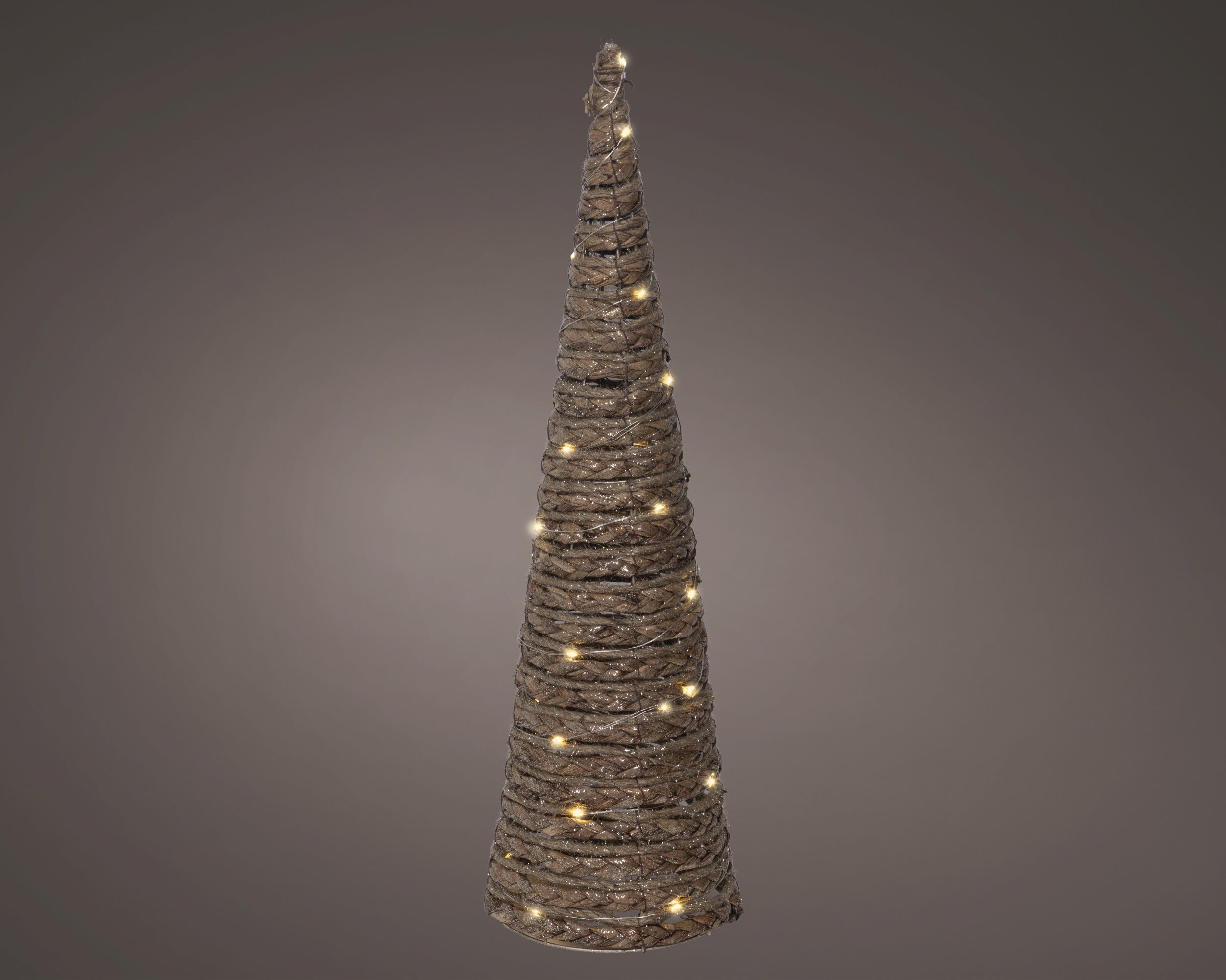 Lumineo micro LED kegel binnen 60cm - bruin - warm wit