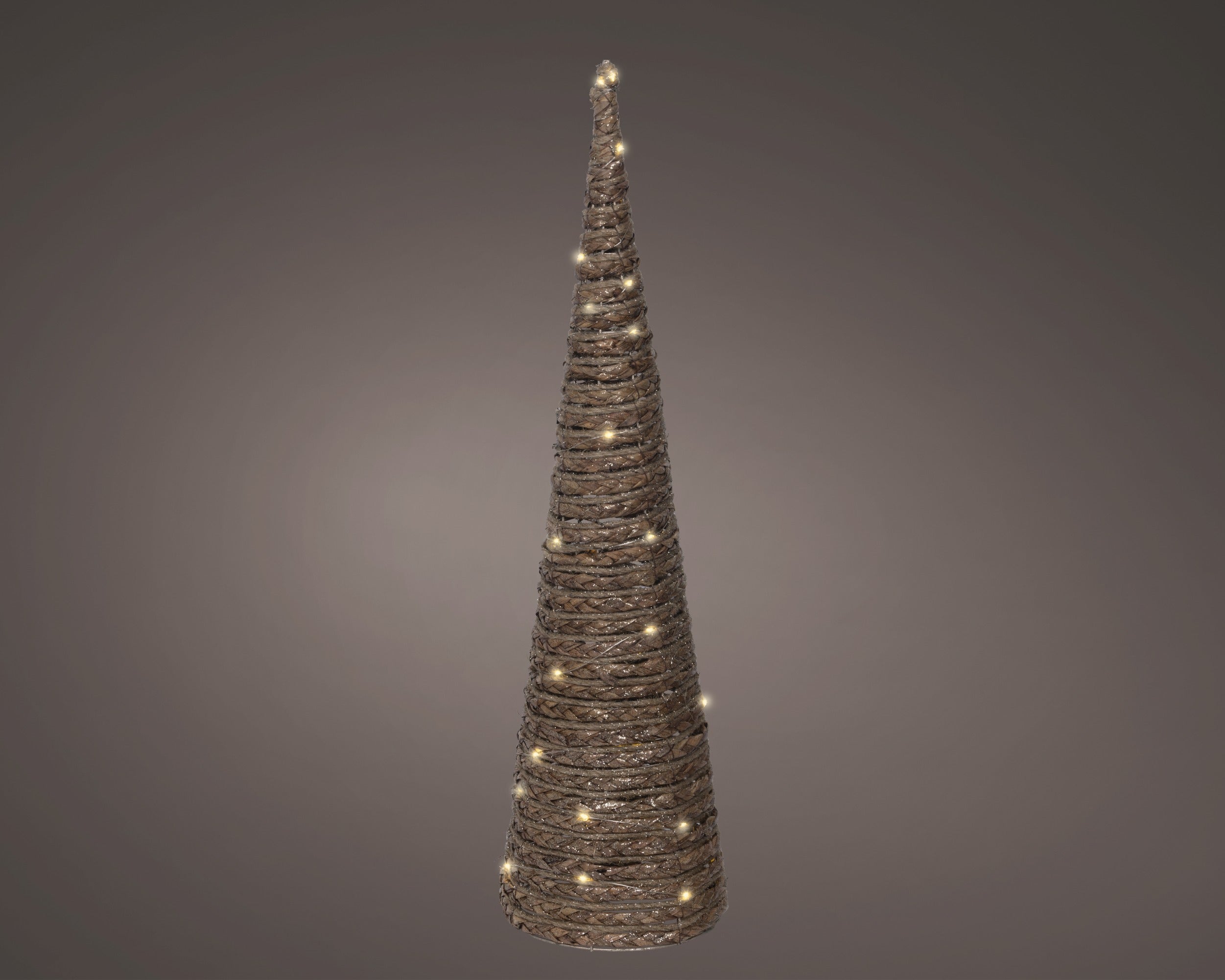 Lumineo micro LED kegel binnen 80cm - bruin - warm wit