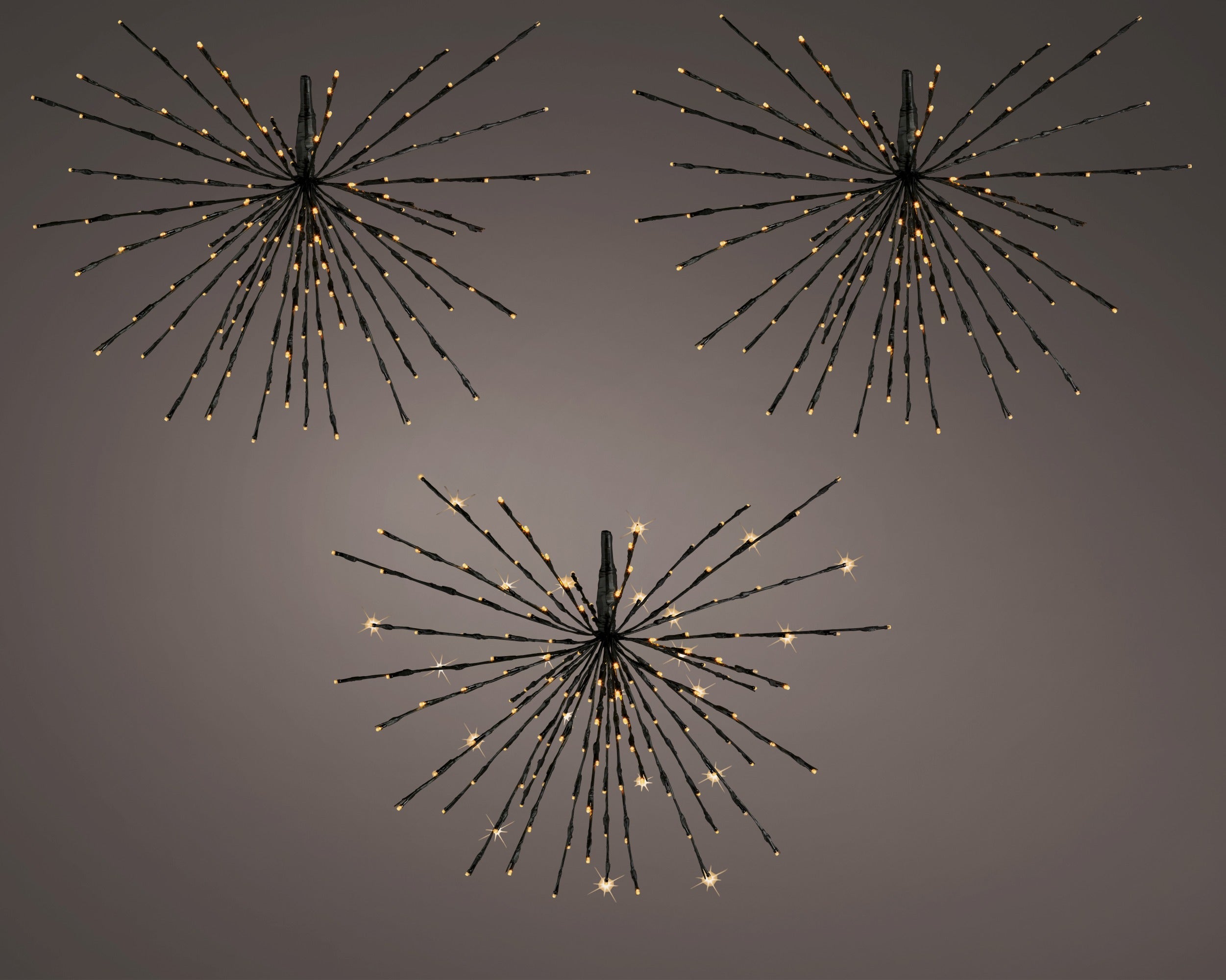 Lumineo LED polestar buiten set/3 45x200cm - zwart - klassiek warm