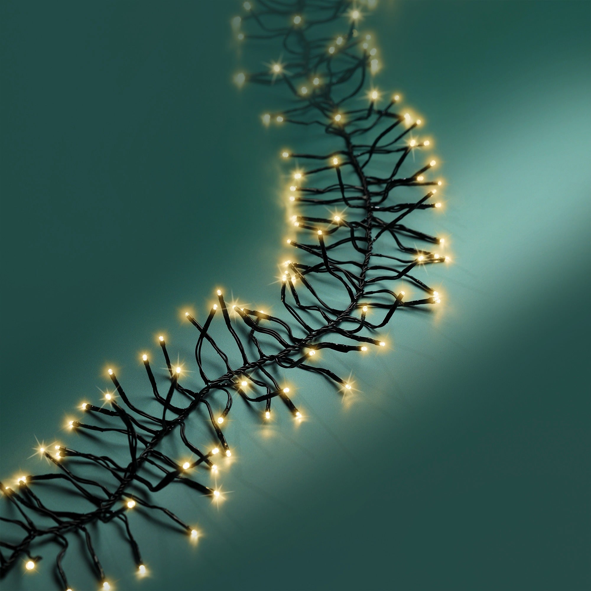 Lumineo LED cluster twinkel 700cm 768L - zwart/soft gold  - kerstverlichting