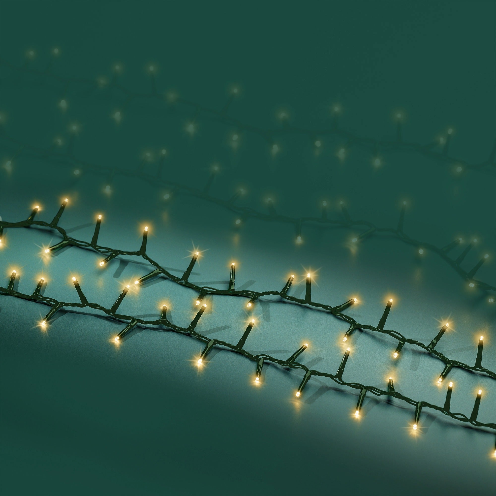 Lumineo LED compact twinkel 1600cm 750L - groen/soft gold - kerstverlichting