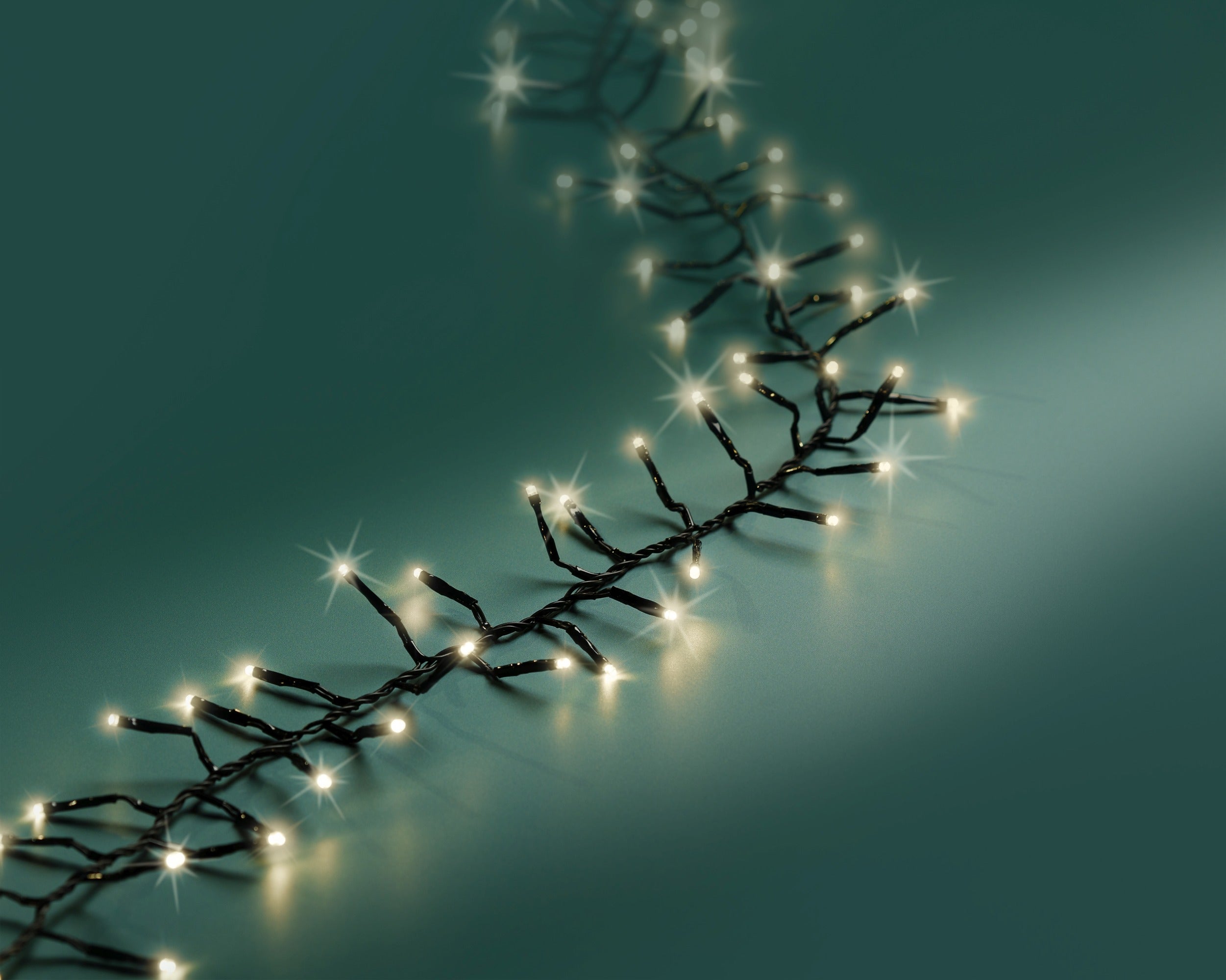 Lumineo LED excellent twinkel 2000cm 1272L - zwart/warm wit - kerstverlichting