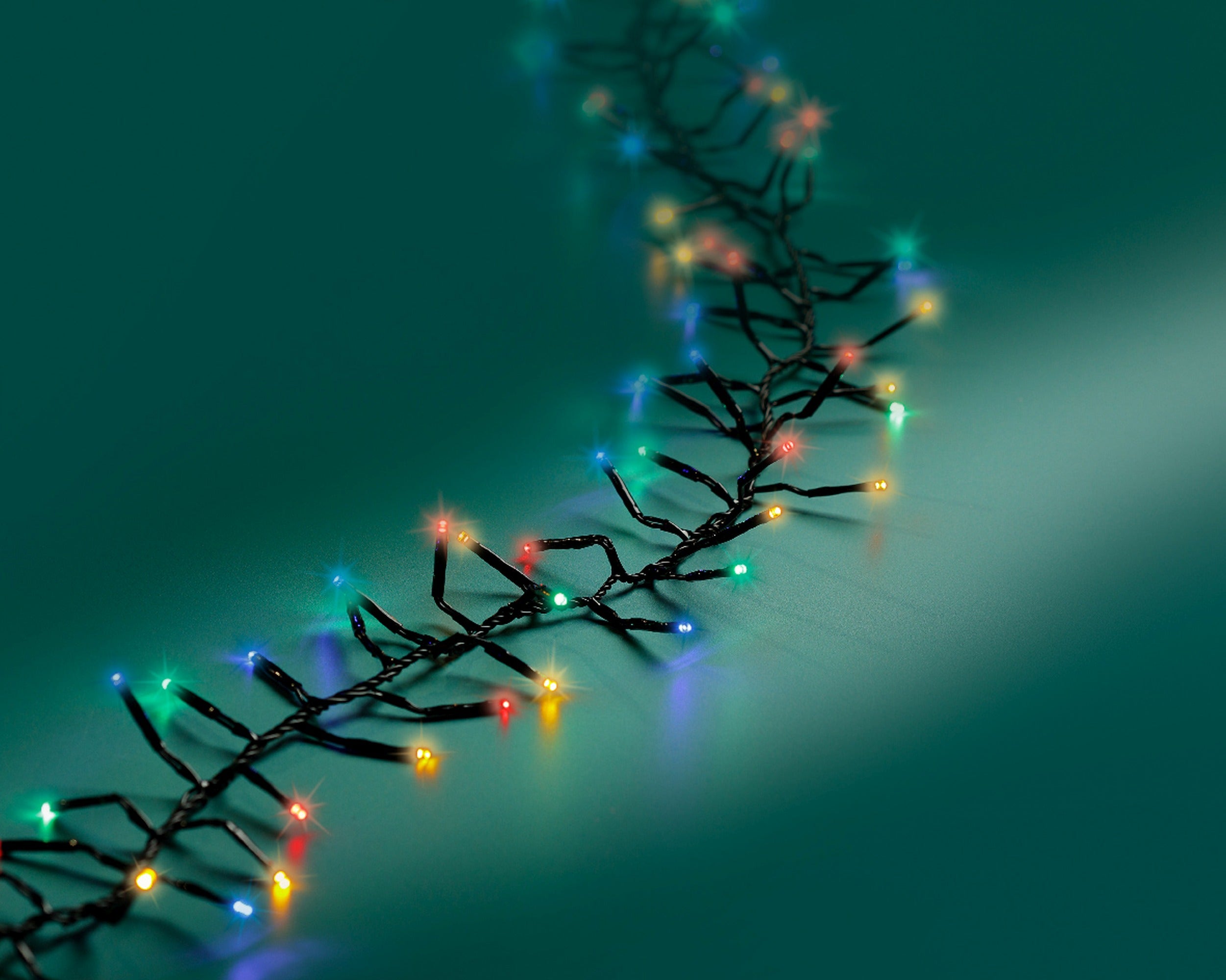 Lumineo LED excellent twinkel 2000cm 1272L - zwart/multi - kerstverlichting