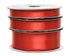 Kerst lint polyester satin 5m - rood - ass.  (prijs per stuk)