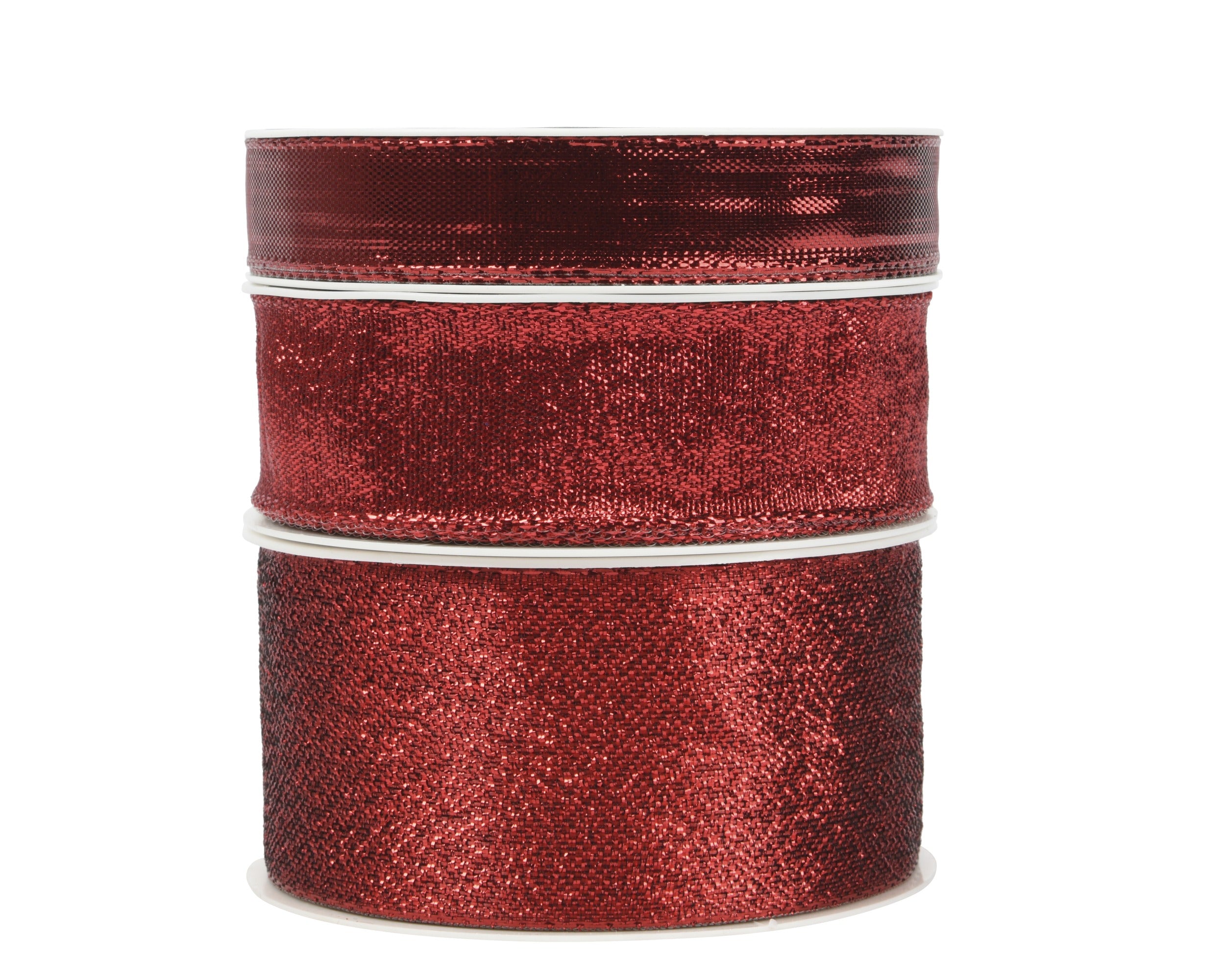 Kerst lint polyester 400cm - rood - ass. (prijs per stuk)
