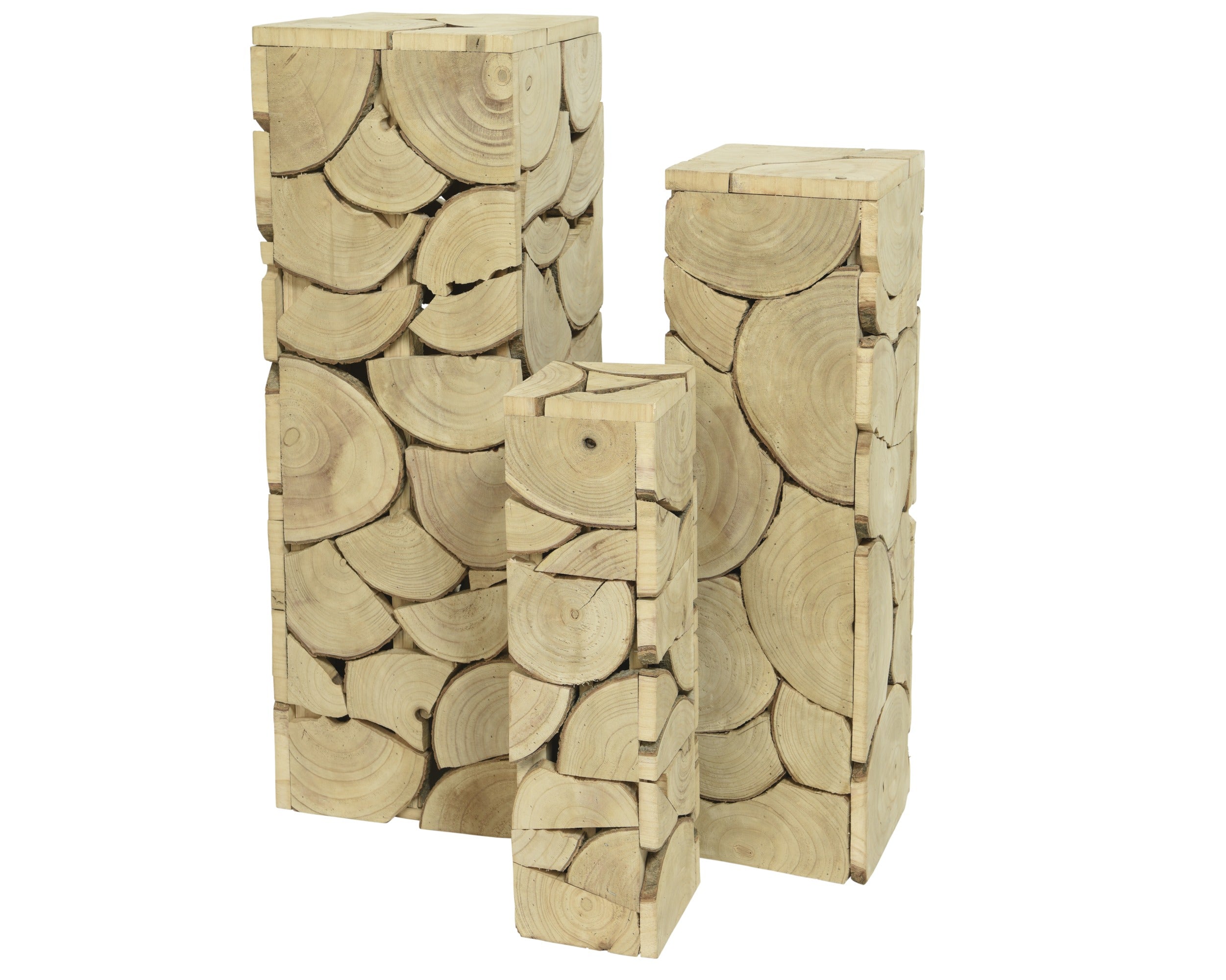 Pilaar paulowniahout L 33x33x95cm - blond (prijs per stuk)