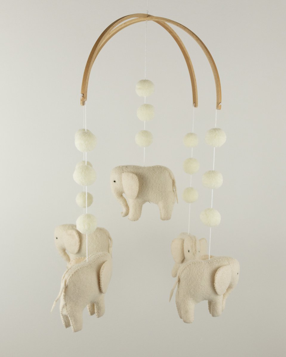 LITTLE LOUA Handmade elephants baby mobile