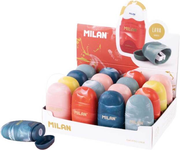 MILAN 1-gaats slijper m/gom - capsule lava