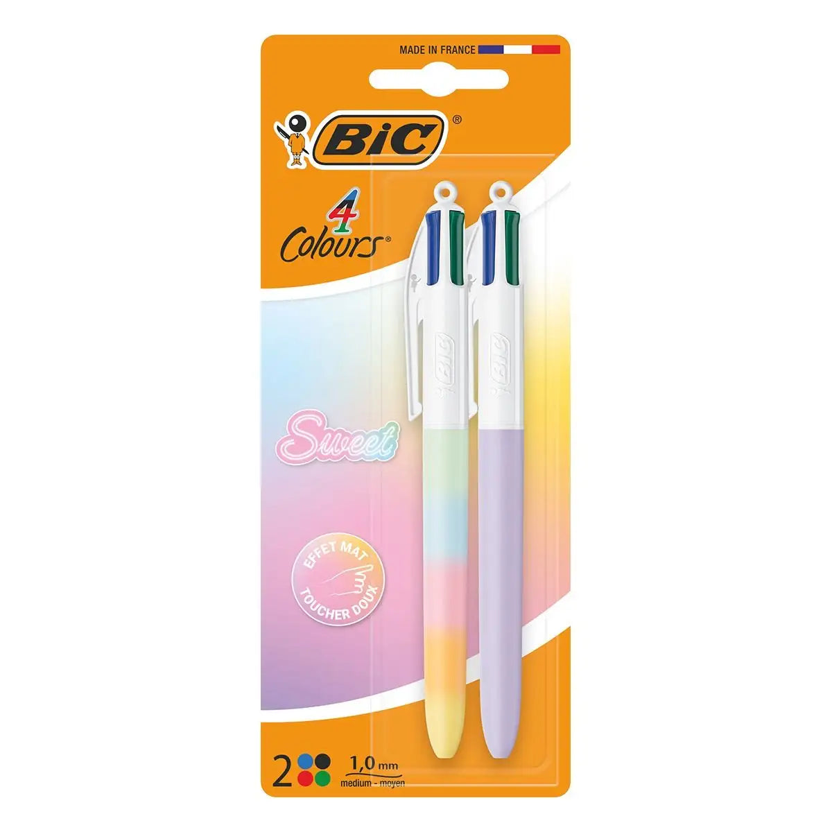 BIC 4kleuren balpen 2st.- sweet