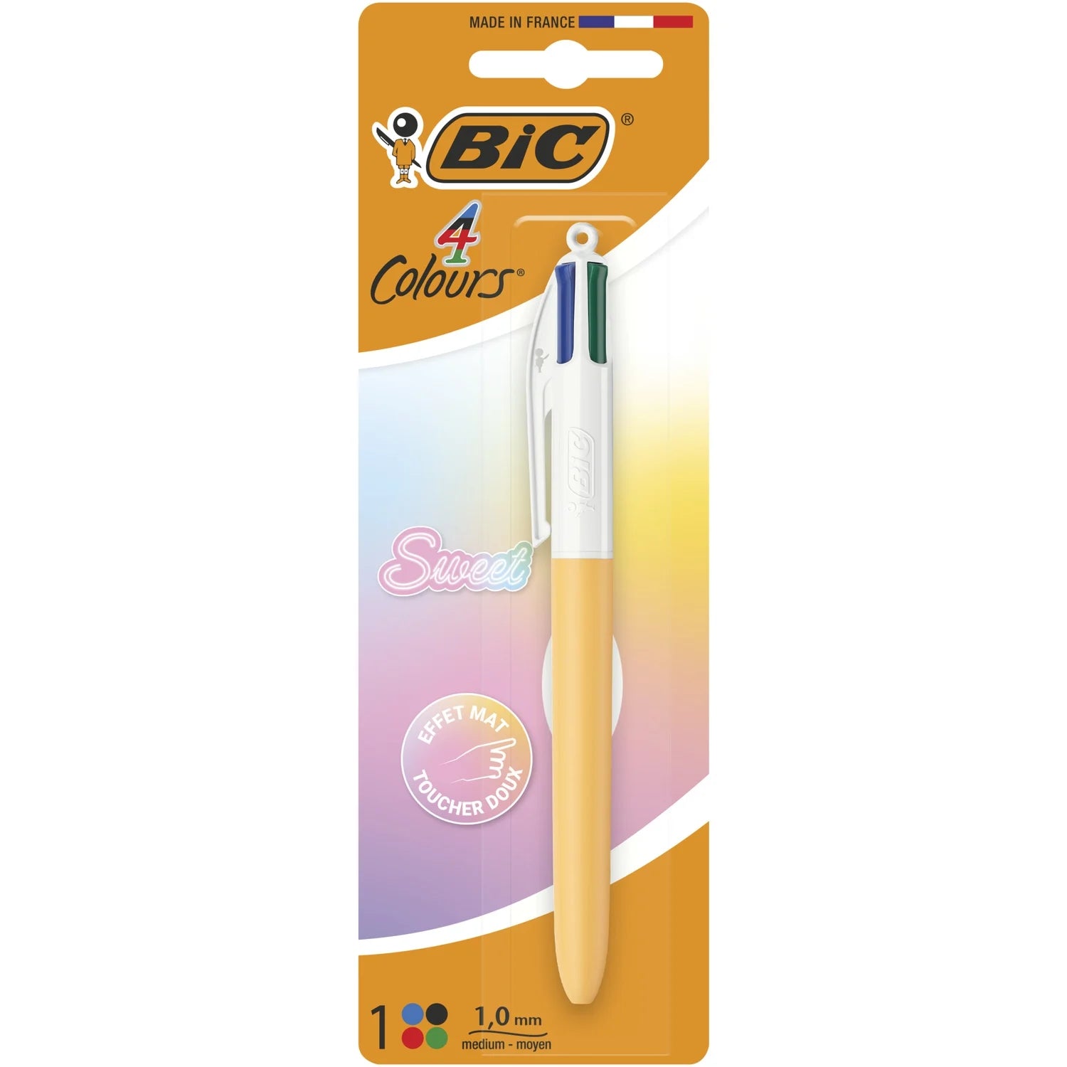 BIC 4kleuren balpen - uni pastel