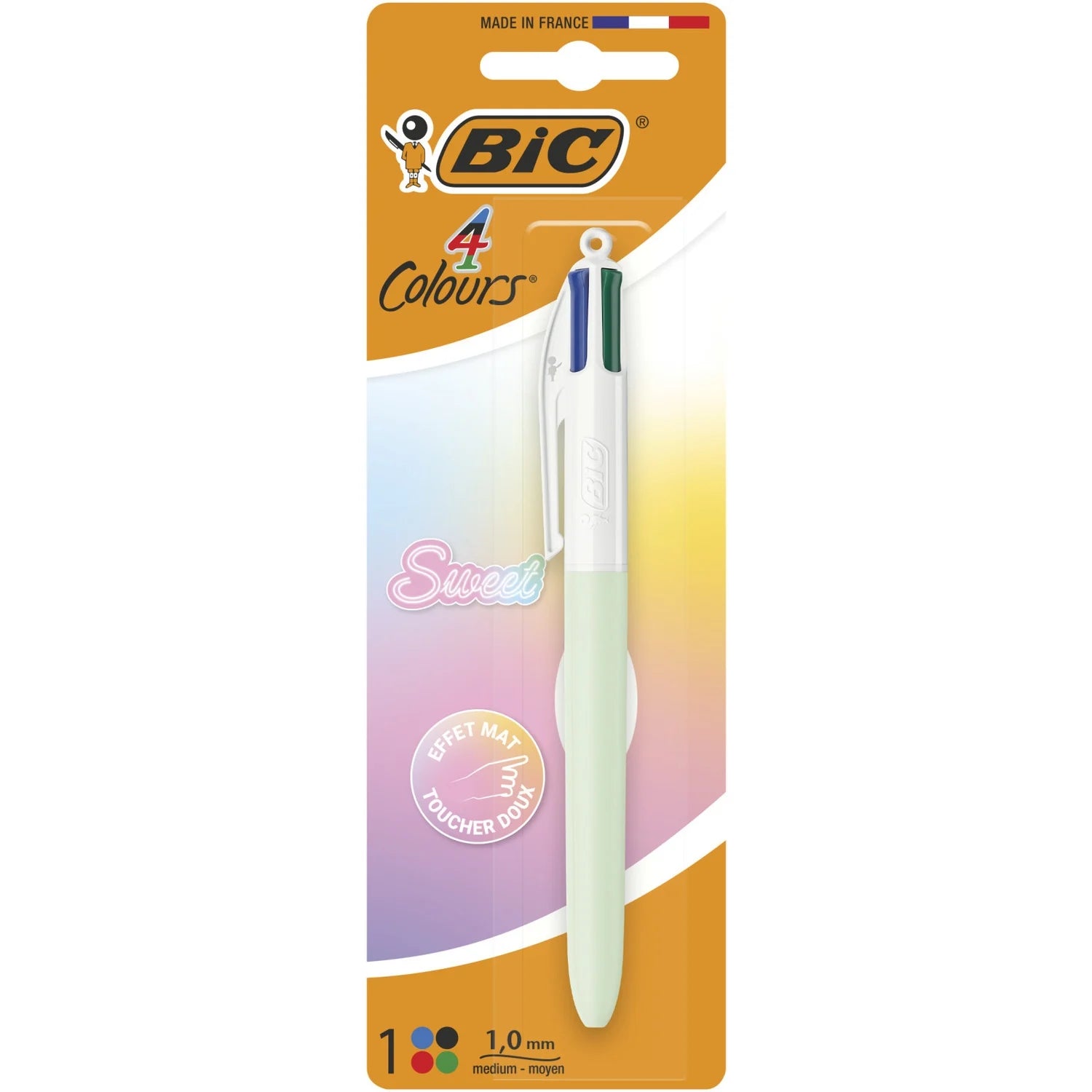 BIC 4kleuren balpen - uni pastel