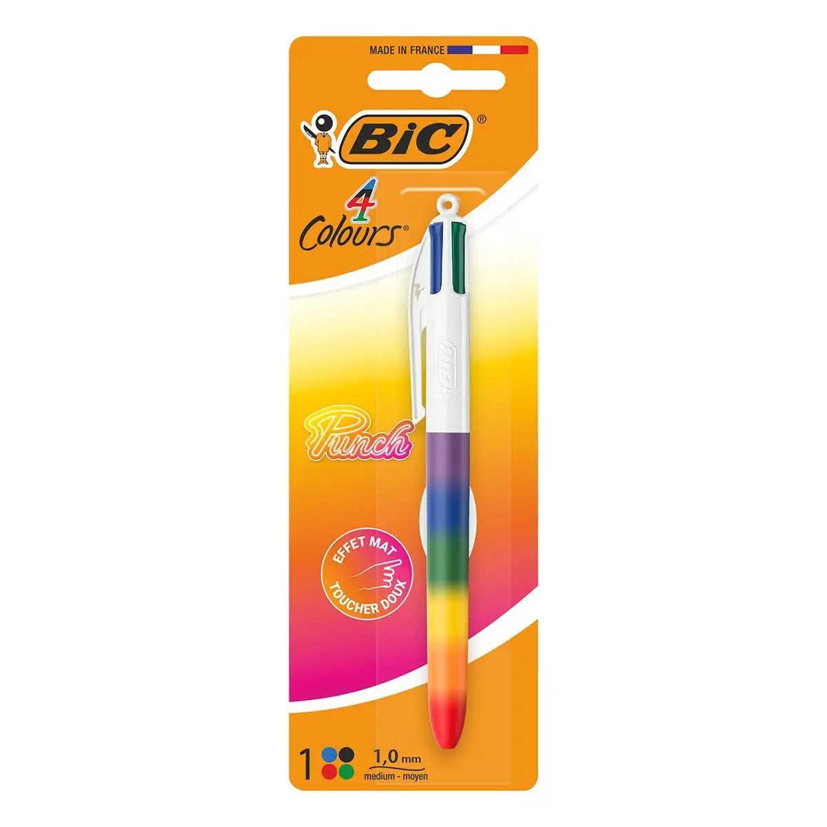 BIC 4kleuren balpen - rainbow