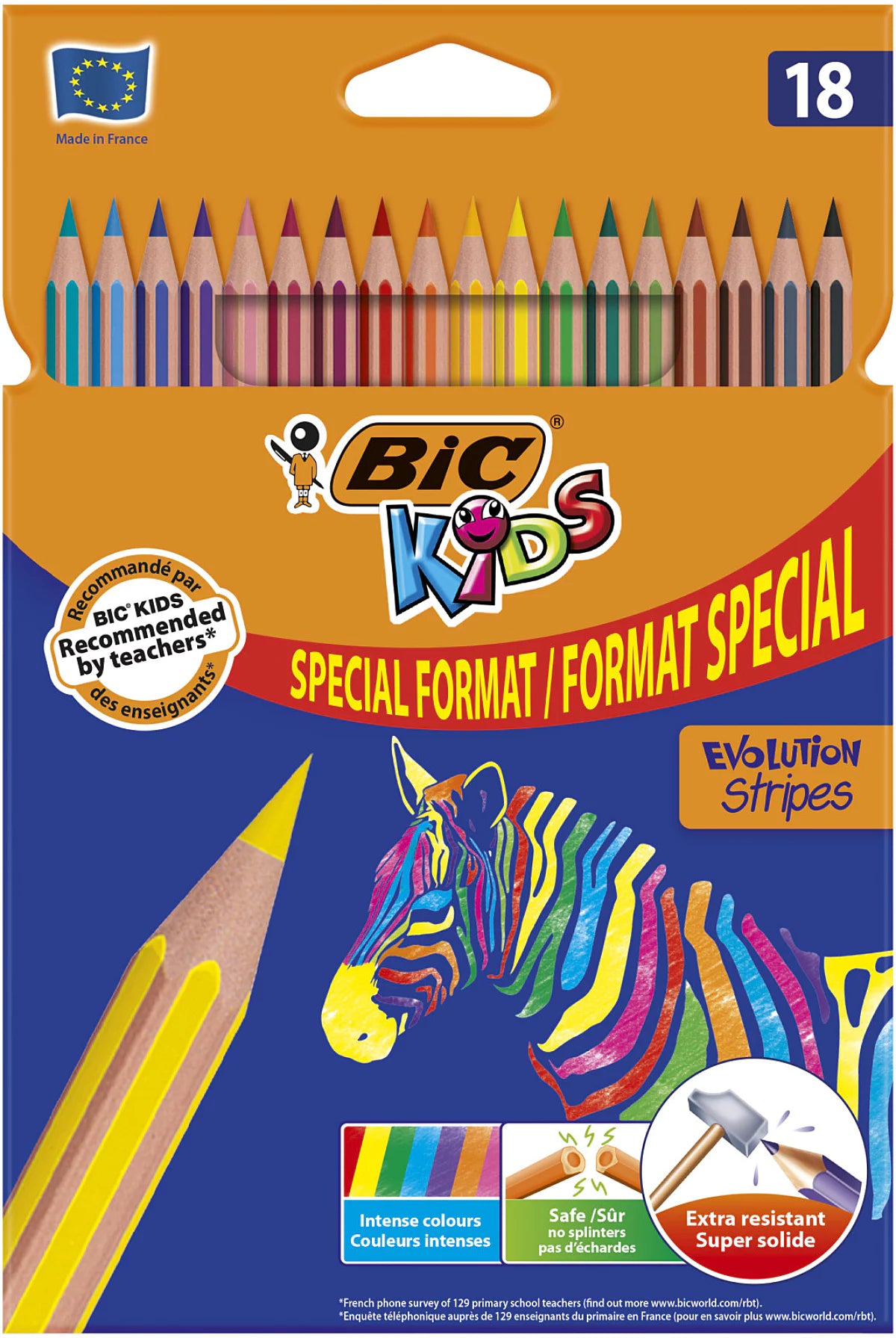 BIC Kids Evolution stripes kleurpotloden - 18st.