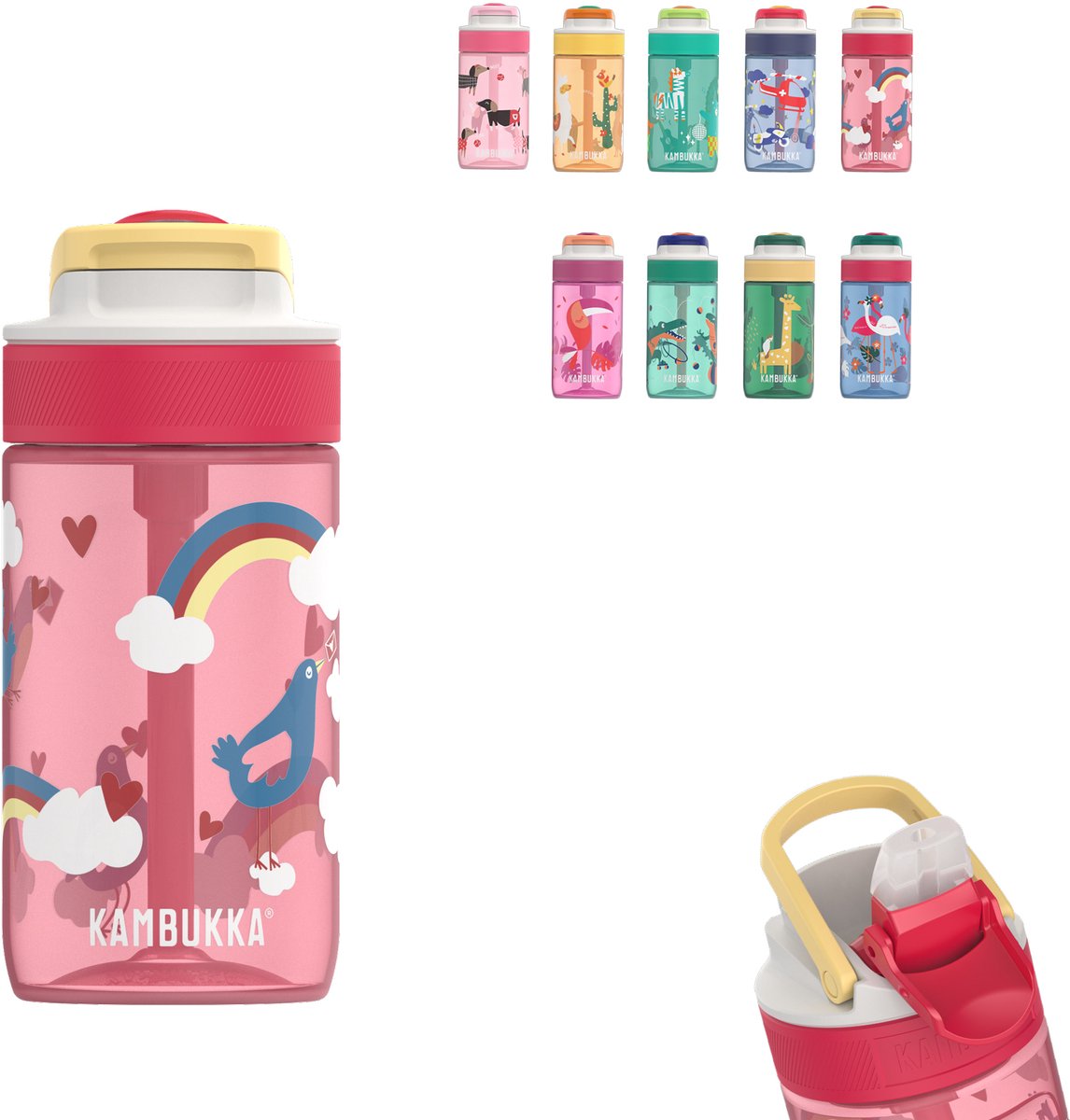 KAMBUKKA Lagoon kids drinkfles 400ml - love birds