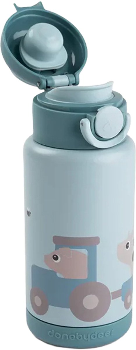 Done By Deer isoleerfles 340ml - tiny farm blue