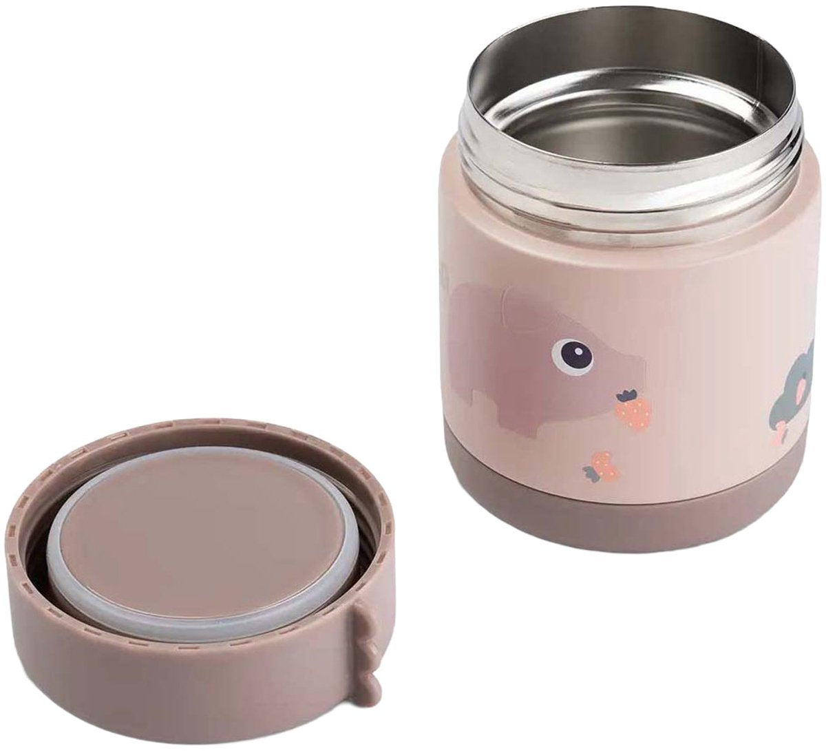 Done By Deer thermos voedselbeker 300ml - tiny farm powder pink