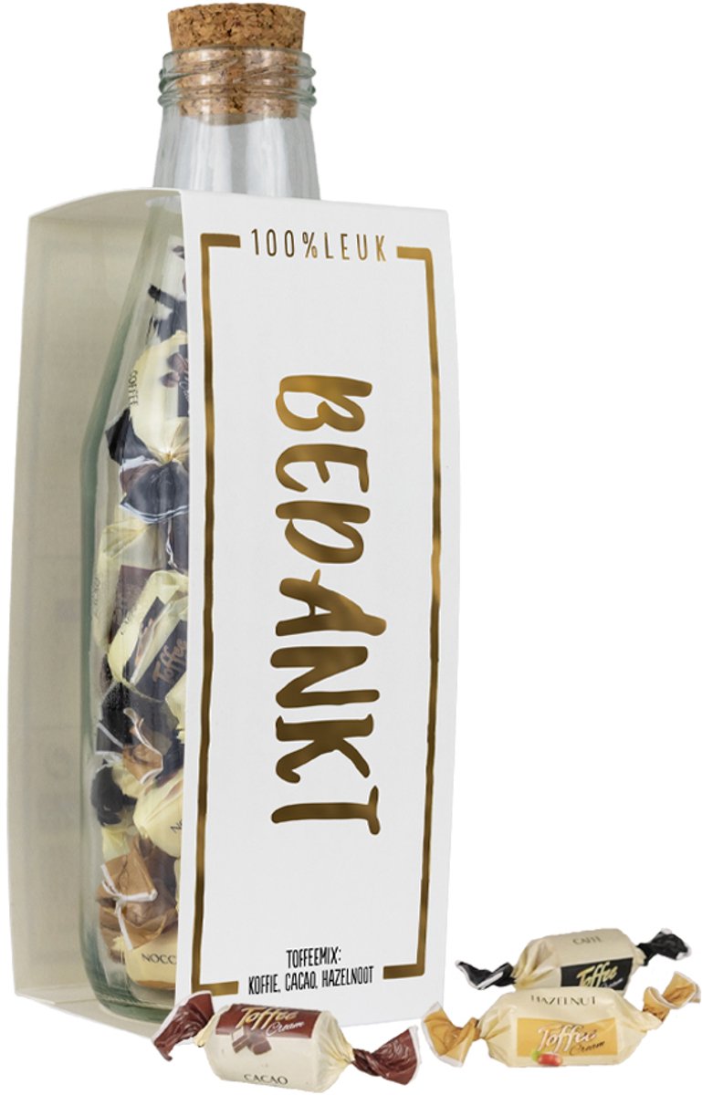 Momenten fles - Bedankt - Toffee