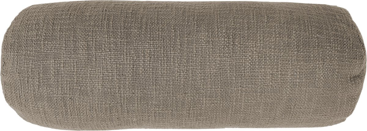 TISECO Cotton slub bolster kussen - dia 15x45cm - taupe rol