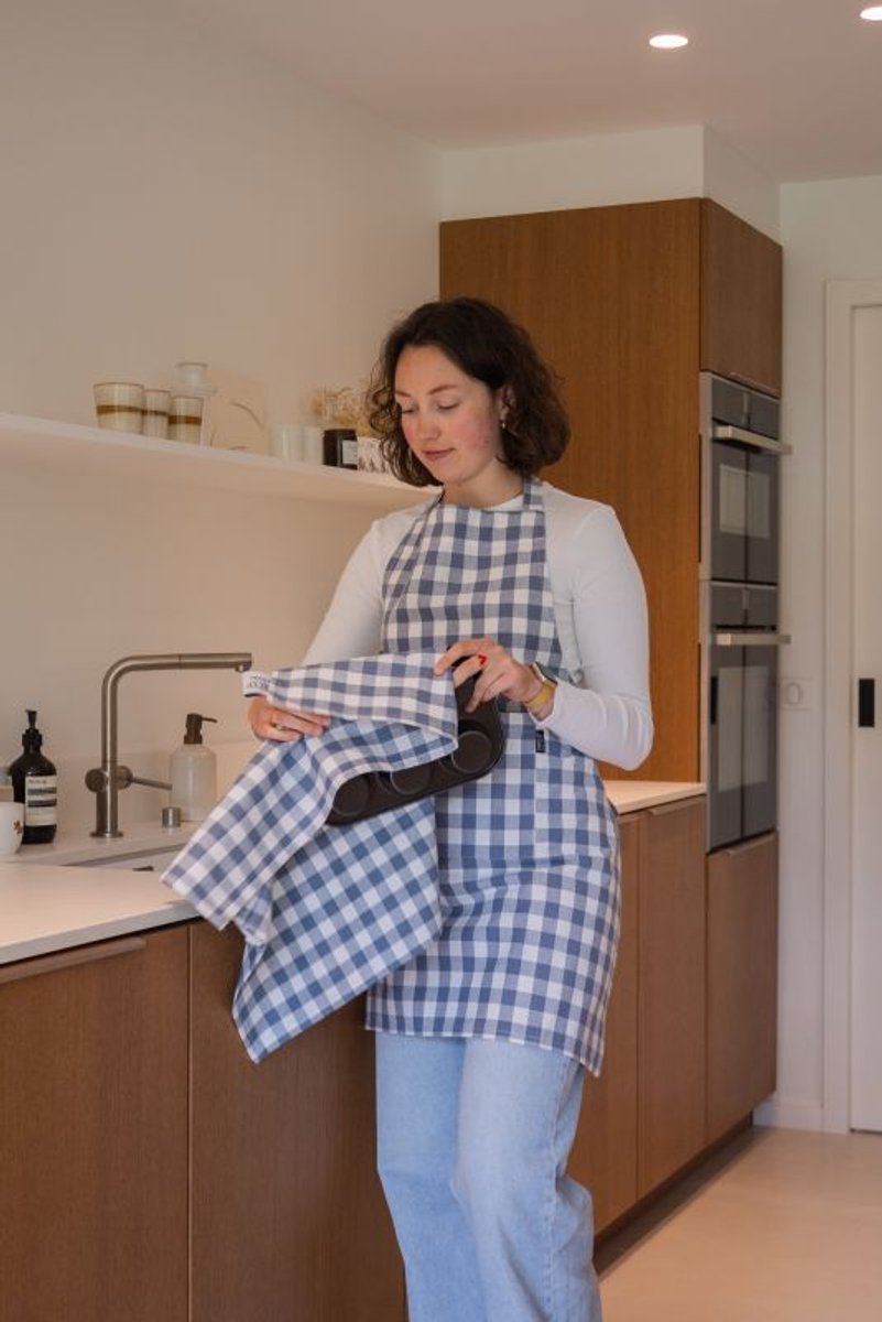 TISECO Gingham keukenhanddoeken 2st.- 50x70cm - blauw