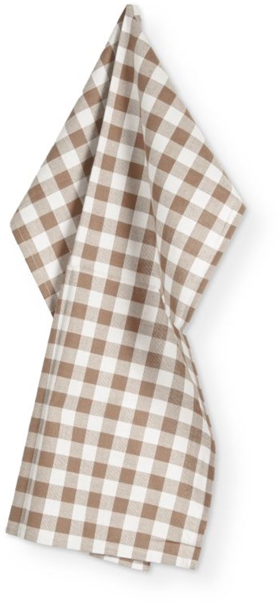 TISECO Gingham keukenhanddoeken 2st.- 50x70cm - cognac