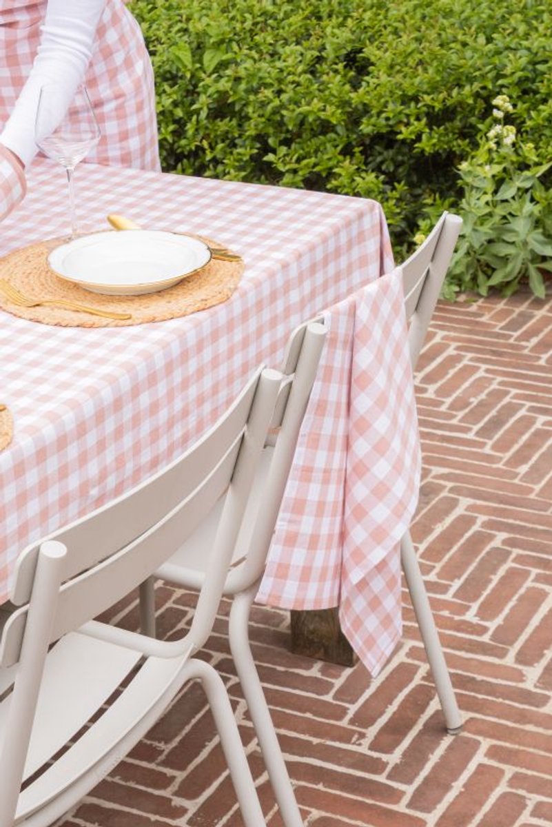 TISECO Gingham keukenhanddoeken 2st.- 50x70cm - roze