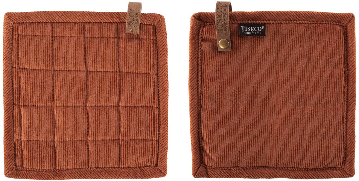 TISECO Velmar pannenlappen 2st.- 20x20cm - cognac